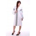 Embroidered dress "Thought" White&Gray